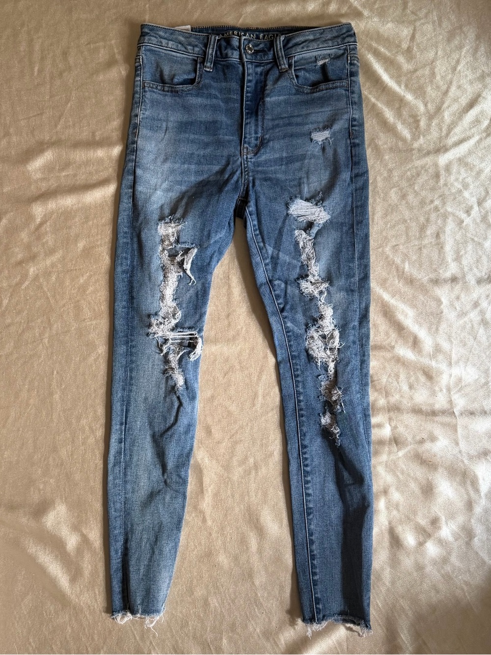 American Eagle Next Level Stretch Distressed High Rise Skinny Jeans Sz.6 Short